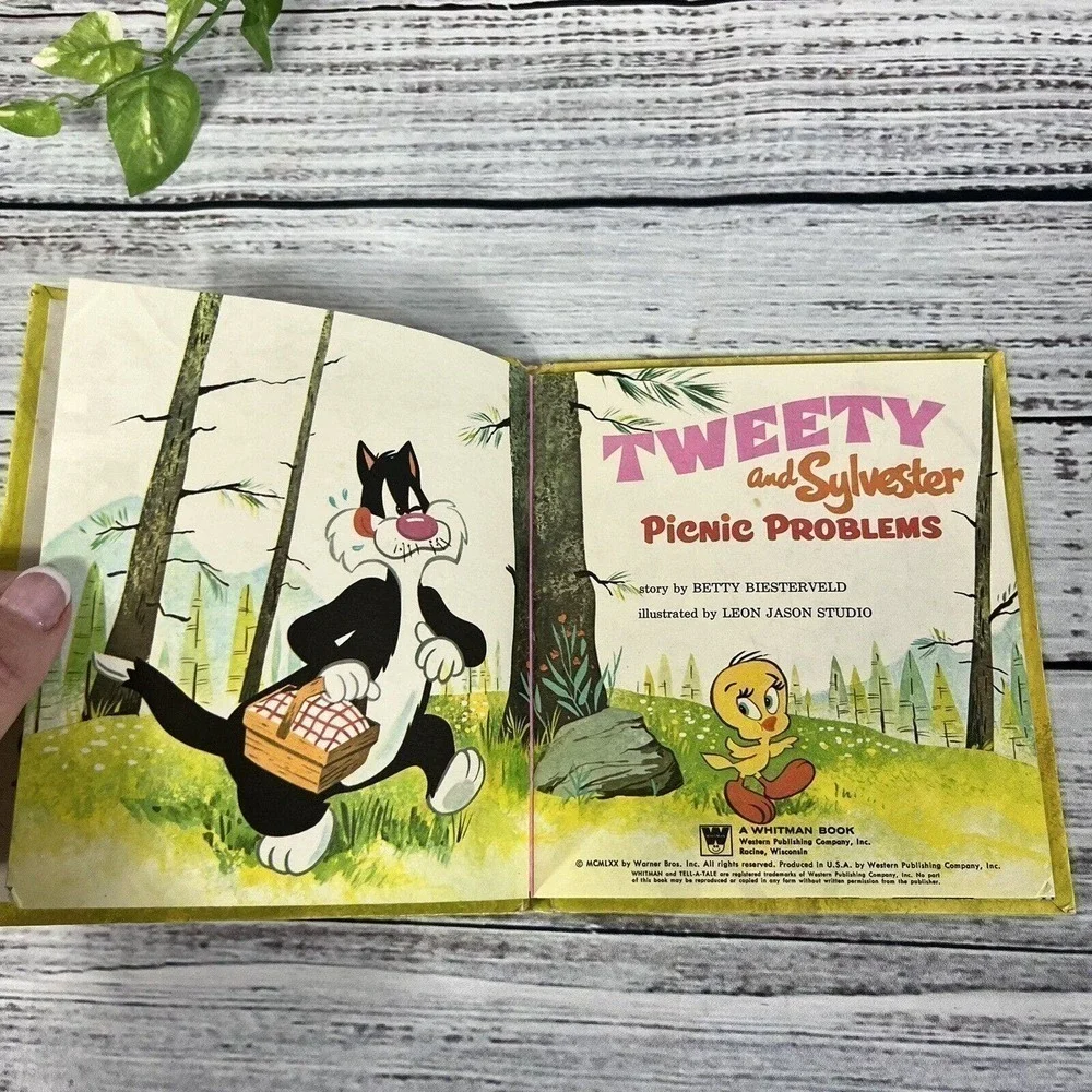 Vintage Tweety and Sylvester Picnic Problems Children's Book 1970 Whitman Book